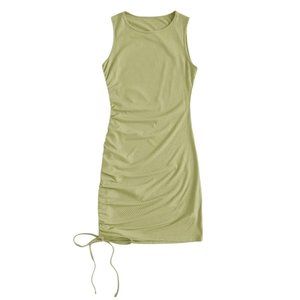 Shein Solid Drawstring Side Bodycon Dress - Effortless Style and Flattering Fit